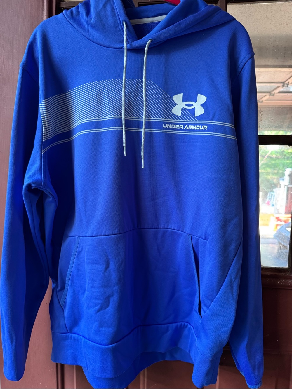 Under Armour Royal Blue Pullover Hoodie with White Logo